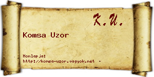 Komsa Uzor névjegykártya